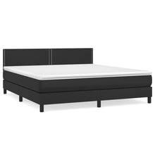 Boxspring Met Matras Kunstleer Zwart 180 x 200 cm Effen met spijkers