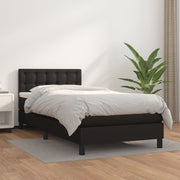 Boxspring met matras 80x200 cm zwart kunstleer