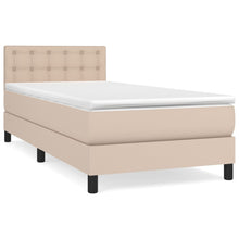 Boxspring Met Matras Kunstleer Kleurig Cappuccino 90 x 200 cm Knopen