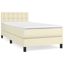Boxspring met matras kunstleer crèmekleurig 100x200 cm