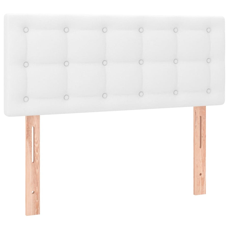 Boxspring Met Matras Kunstleer Wit 120 x 200 cm Knopen