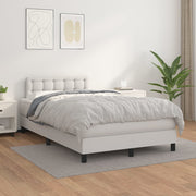 Boxspring met matras 120x200 cm kunstleer wit