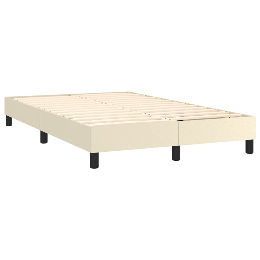 Boxspring Met Matras Kunstleer Crèmekleurig 120X200 Cm 120 x 200 cm