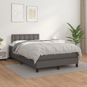 Boxspring met matras 120x200 cm kunstleer grijs