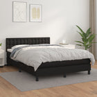 Boxspring Met Matras Kunstleer Zwart 140 x 190 cm Knopen