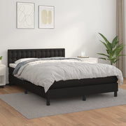 Boxspring met matras 140x190 cm kunstleer zwart