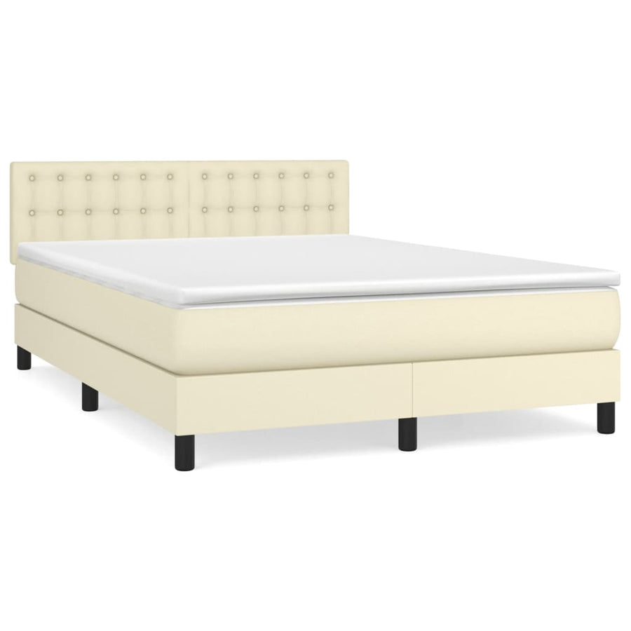 Boxspring Met Matras Kunstleer Kleurig 140 x 200 cm