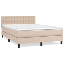 Boxspring Met Matras Kunstleer Kleurig Cappuccino 140 x 200 cm Knopen