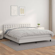 Boxspring met matras 160x200 cm wit kunstleer