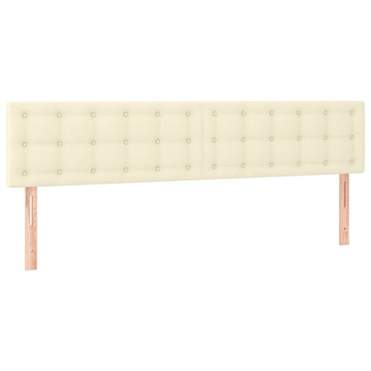 Boxspring Met Matras Kunstleer Crèmekleurig 160X200 Cm 160 x 200 cm
