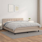Boxspring 160x200 cm kunstleer cappuccino met matras