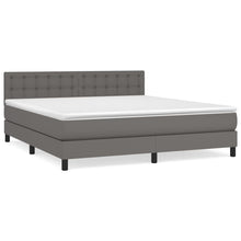 Boxspring Met Matras Kunstleer Grijs 180 x 200 cm Knopen