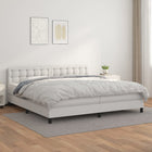 Boxspring met matras 200x200 cm wit kunstleer
