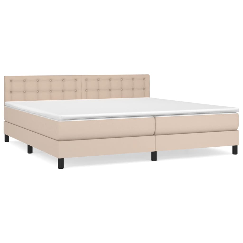 Boxspring Met Matras Kunstleer Kleurig 200 x 200 cm