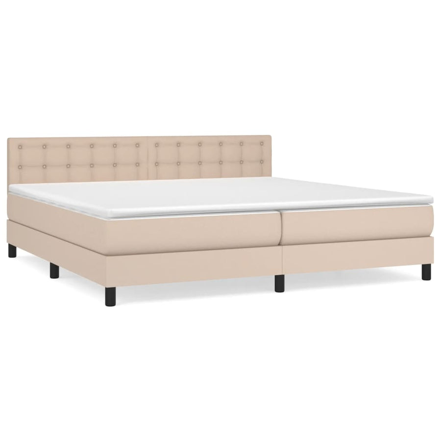 Boxspring Met Matras Kunstleer Kleurig 200 x 200 cm