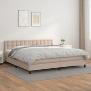 Boxspring met matras 200x200 cm kunstleer bruin