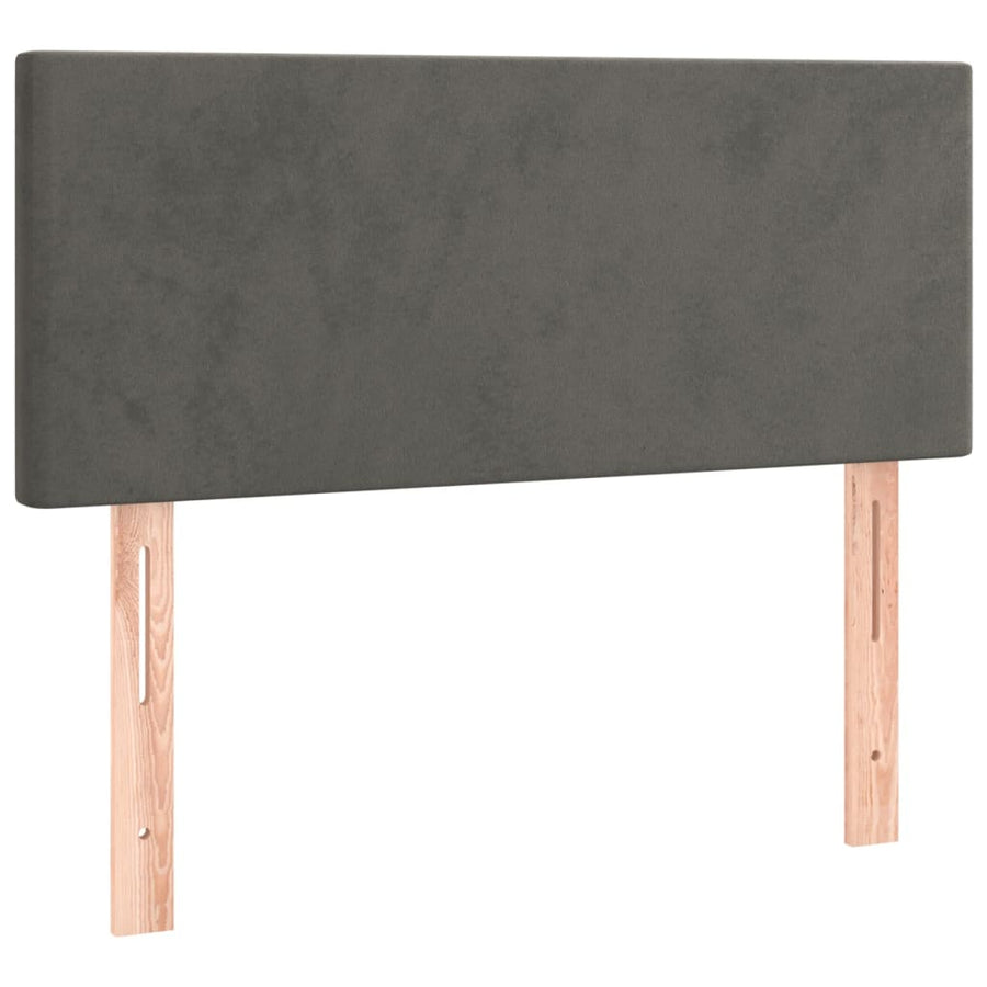 Boxspring Met Matras Fluweel Donkergrijs 90 x 190 cm Effen ontwerp