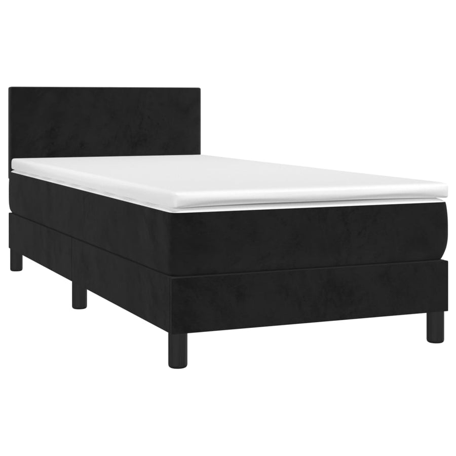 Boxspring met matras fluweel zwart 90x190 cm 90 x 190 cm Zwart