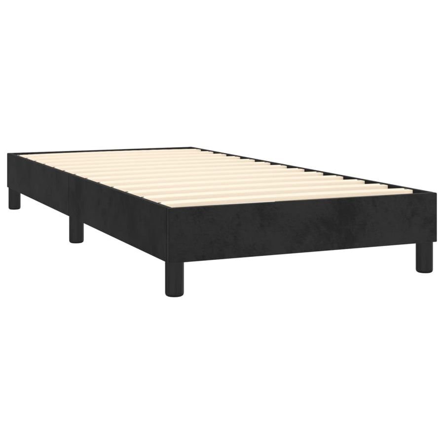 Boxspring met matras fluweel zwart 90x190 cm 90 x 190 cm Zwart
