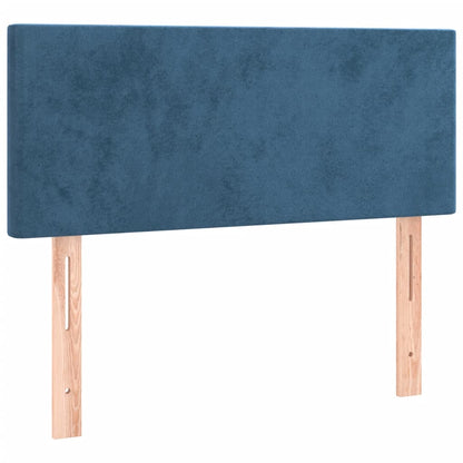 Boxspring met matras fluweel donkerblauw 90x190 cm 90 x 190 cm Effen ontwerp