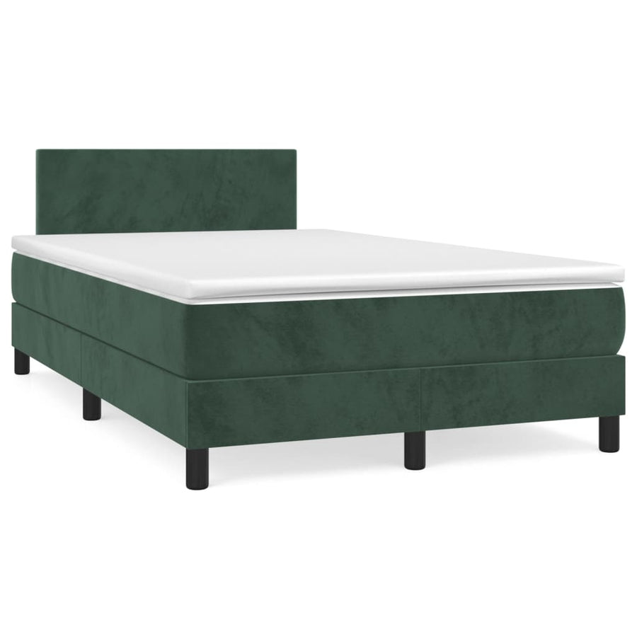 Boxspring Met Matras Fluweel Donkergroen 120 x 200 cm Effen ontwerp