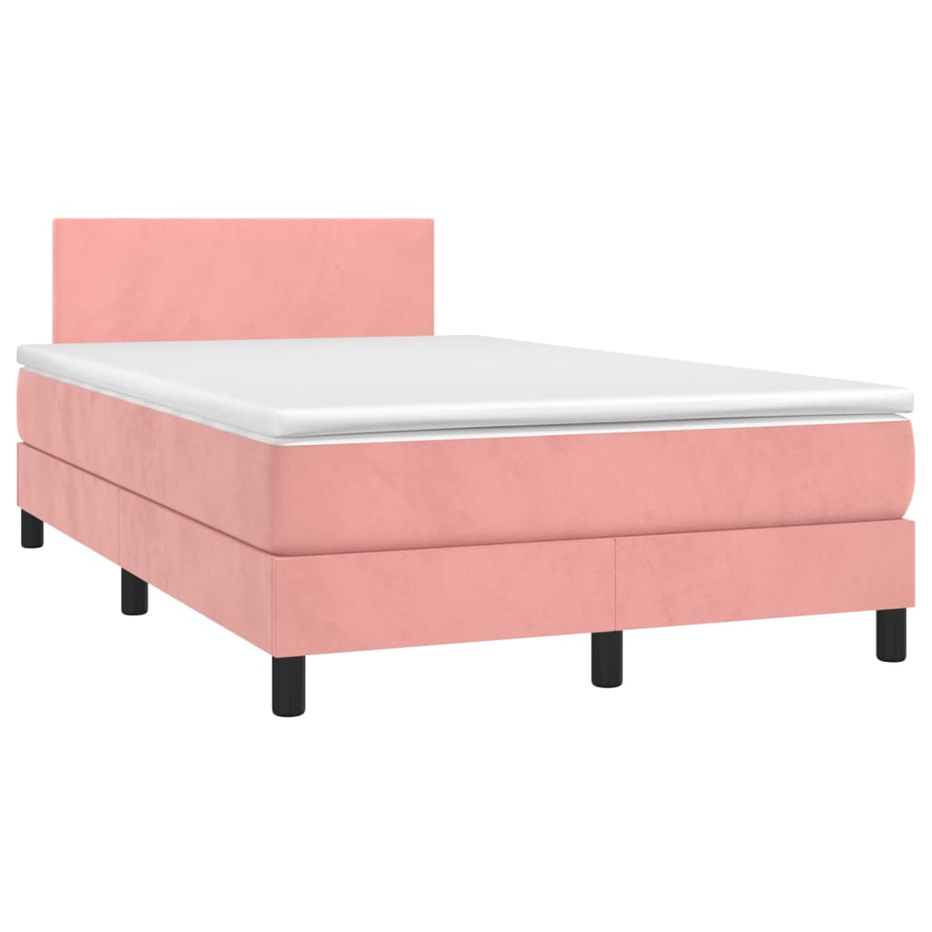 Boxspring Met Matras Fluweel Roze 120 x 200 cm Effen ontwerp