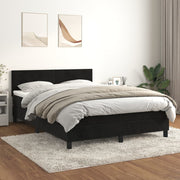 Boxspring met matras 140x200 cm zwart fluweel