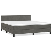 Boxspring Met Matras Fluweel Donkergrijs 180 x 200 cm Effen ontwerp