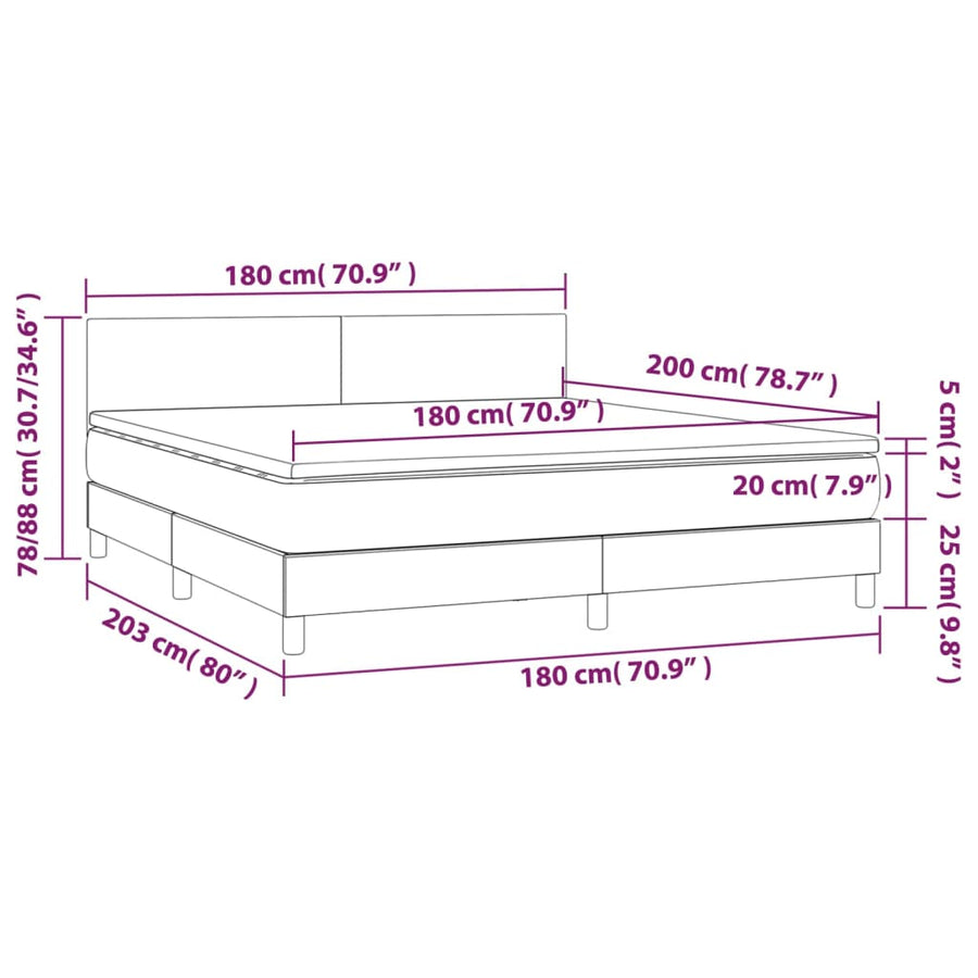 Boxspring met matras fluweel zwart 180x200 cm 180 x 200 cm Effen ontwerp