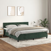 Boxspring met matras 180x200 cm fluweel donkergroen