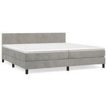 Boxspring Met Matras Fluweel Lichtgrijs 200 x 200 cm Effen ontwerp