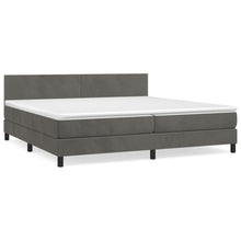 Boxspring Met Matras Fluweel Donkergrijs 200 x 200 cm Effen ontwerp
