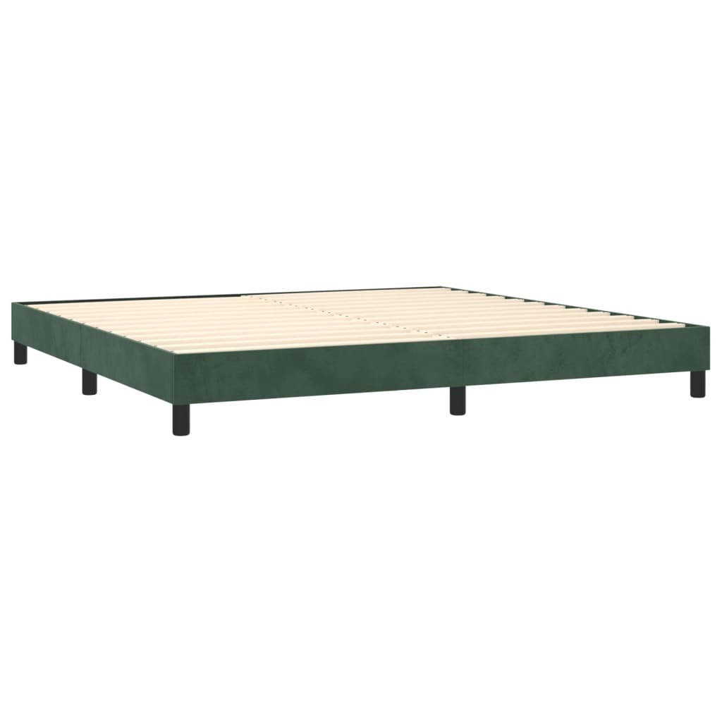 Boxspring met matras fluweel donkergroen 200x200 cm 200 x 200 cm Donkergroen