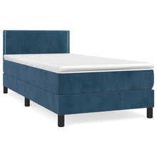Boxspring met matras fluweel donkerblauw 100x200 cm 100 x 200 cm Donkerblauw