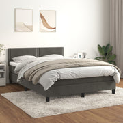 Boxspring met matras 140x190 cm donkergrijs