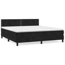 Boxspring met matras fluweel zwart 160x200 cm 160 x 200 cm Zwart