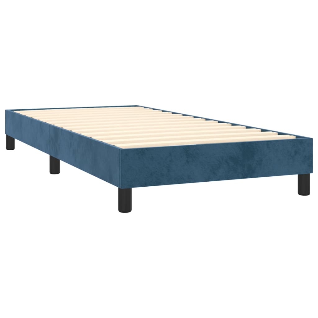 Boxspring met matras fluweel donkerblauw 90x200 cm 90 x 200 cm Donkerblauw