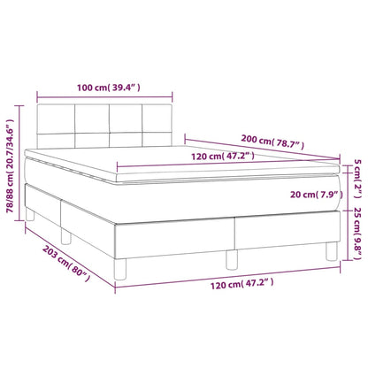 Boxspring met matras fluweel zwart 120x200 cm 120 x 200 cm Blok met vierkanten