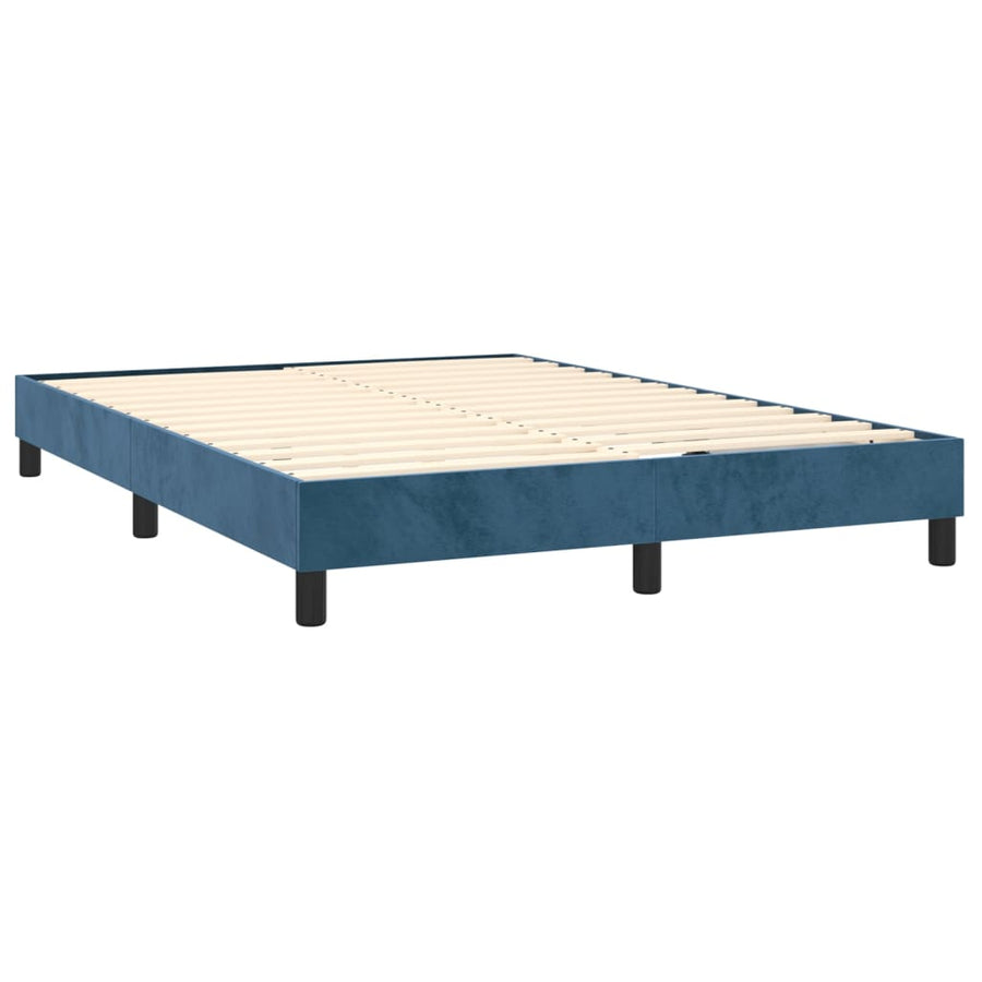 Boxspring met matras fluweel donkerblauw 140x190 cm 140 x 190 cm Donkerblauw