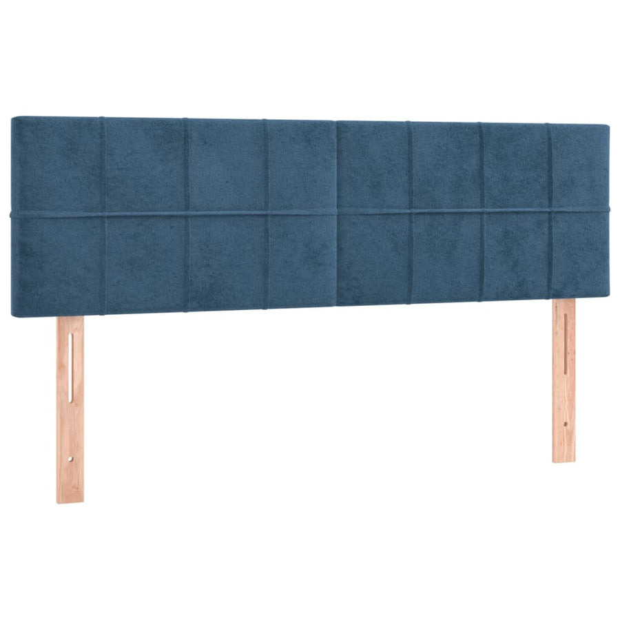 Boxspring met matras fluweel donkerblauw 140x190 cm 140 x 190 cm Donkerblauw