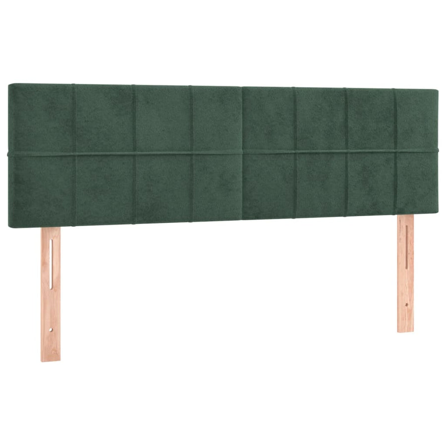 Boxspring met matras fluweel donkergroen 140x200 cm 140 x 200 cm Donkergroen
