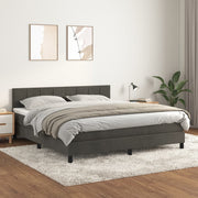 Boxspring 160x200 cm fluweel donkergrijs