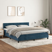 Boxspring 160x200 cm fluweel donkerblauw