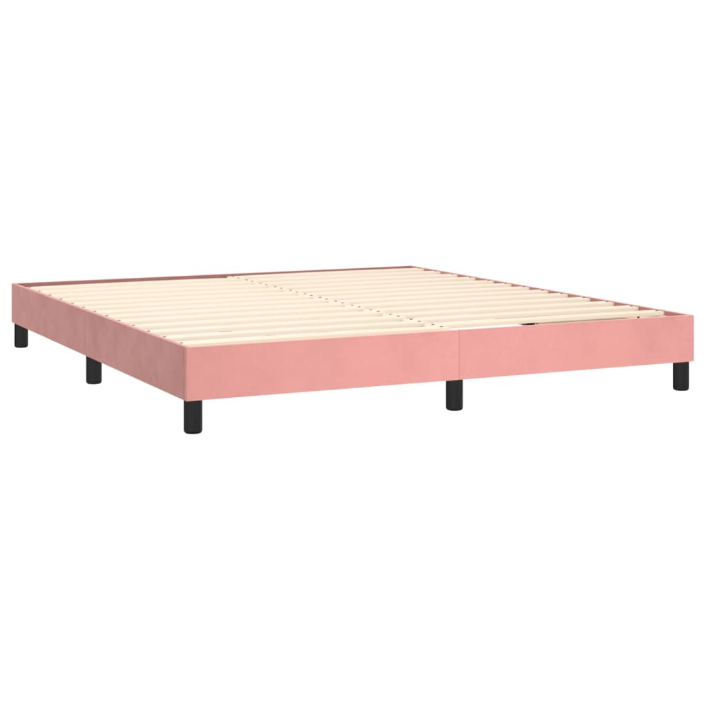 Boxspring met matras fluweel roze 180x200 cm 180 x 200 cm Roze