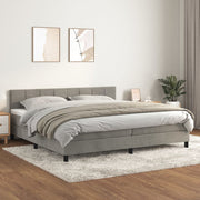 Boxspring met matras 200x200 cm lichtgrijs