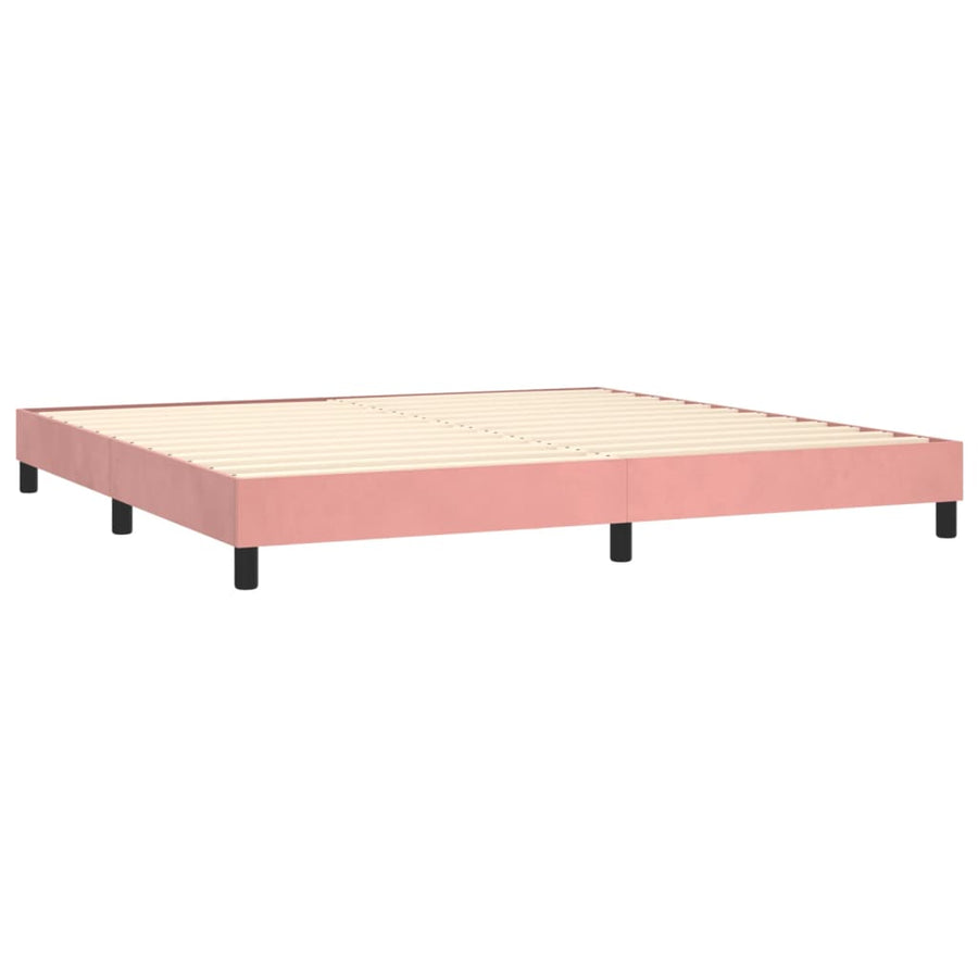 Boxspring met matras fluweel roze 200x200 cm 200 x 200 cm Roze