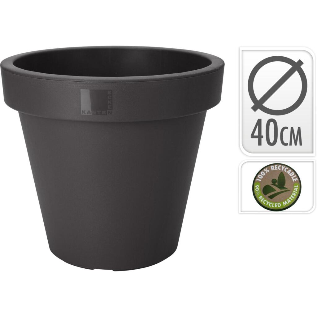 Overige Merken Kantenecken Bloempot Rond 40 Cm Zwart