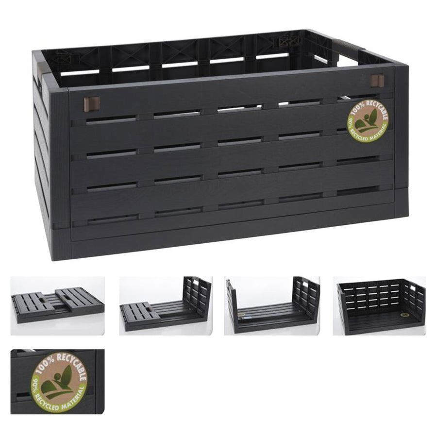 Excellent Houseware Vouwkrat 60 Liter 59X38X27,5 Cm Antraciet