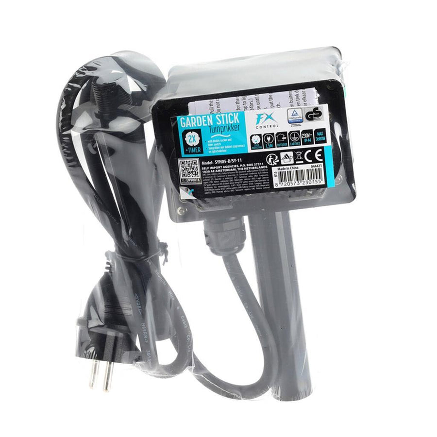 Fx Control Tuinstekkerdoos Met Timer Zwart