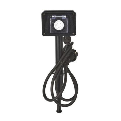 Fx Control Tuinstekkerdoos Met Timer Zwart